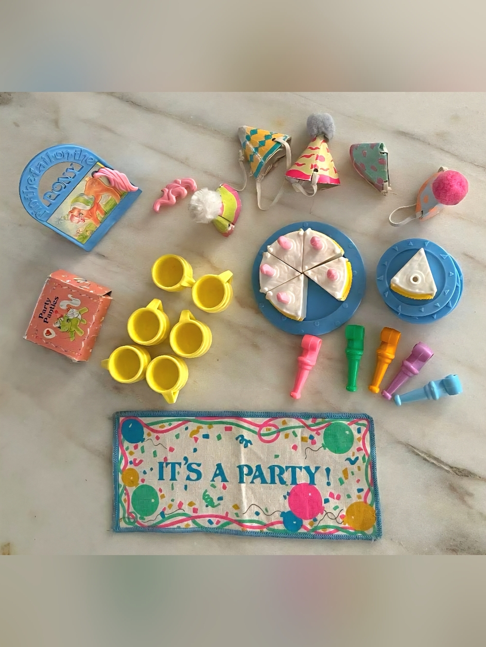 Vintage G1 My Little Pony Party Accessories Lot - 1980s Hasbro - RARE✨️